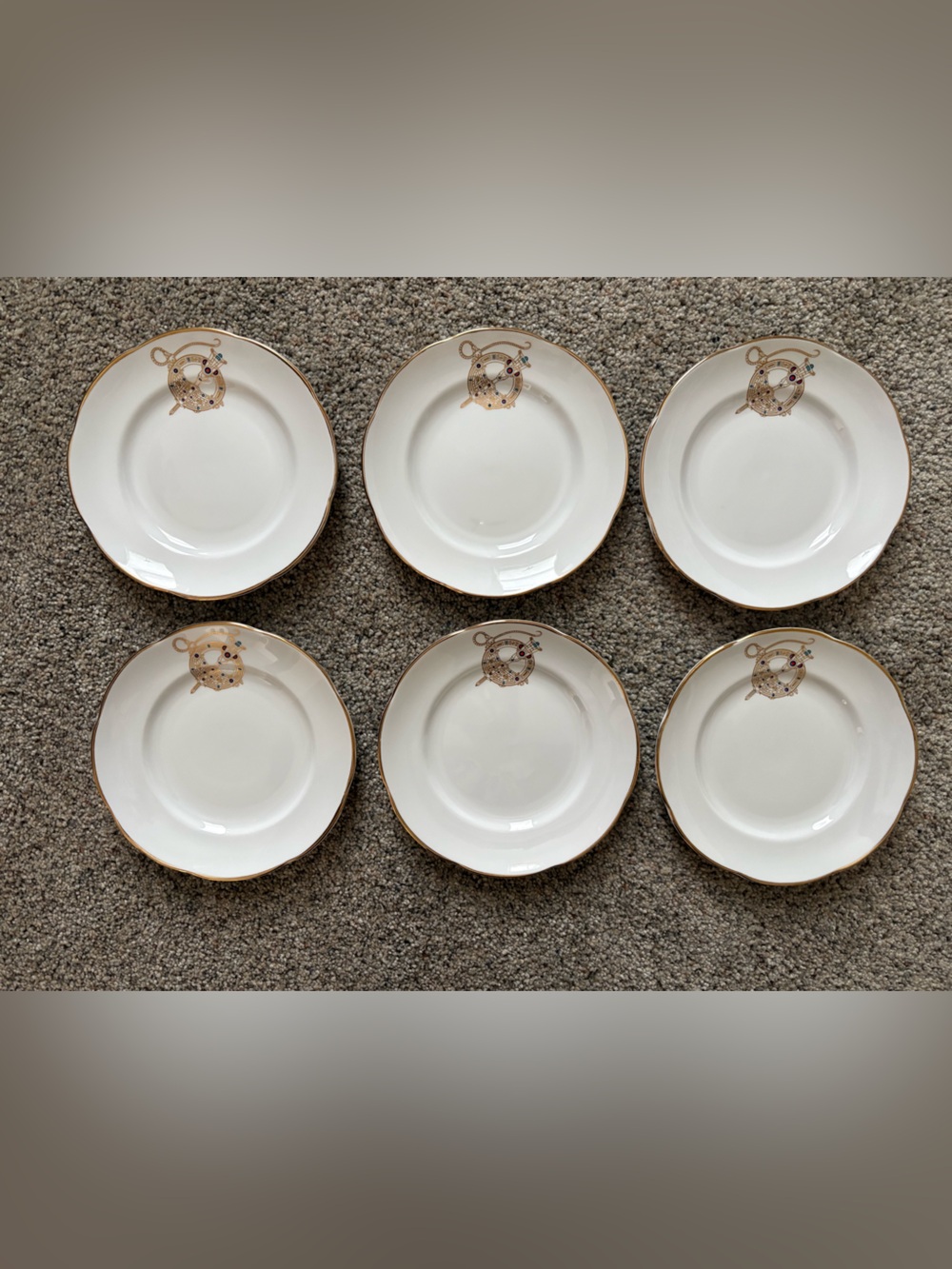 VTG Royal Tara English Bone China Set Of 6 Bread Butter Plates Tara Brooch 6.25”